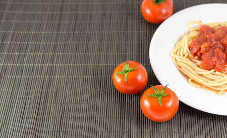 Pasta with bolognese sauceの写真素材