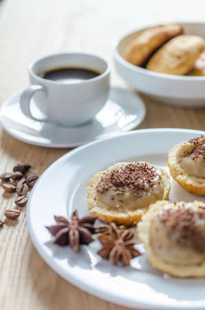 Scones with custardの写真素材