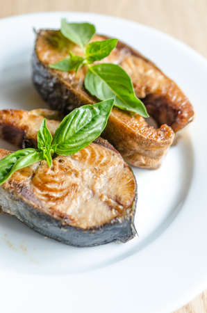 Fried amberjack fish