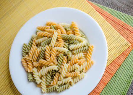 Fusilli pastaの写真素材