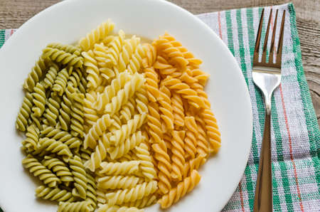 Fusilli pastaの写真素材