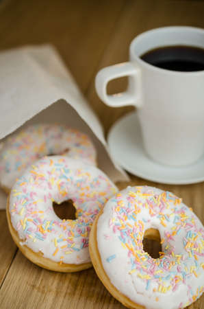 donuts and coffeeの写真素材