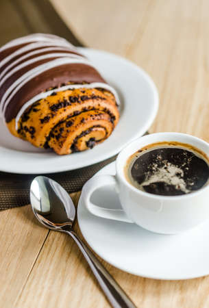 coffee with bunの写真素材