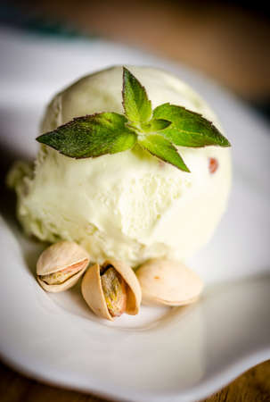 pistachio ice creamの写真素材