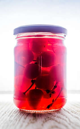 jar of maraschino cherriesの写真素材