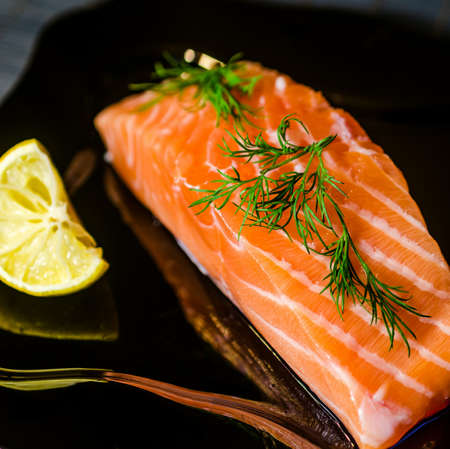 Salmon steakの写真素材