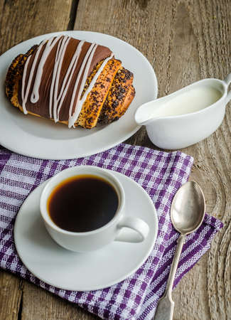 coffee and chocolate bunの写真素材