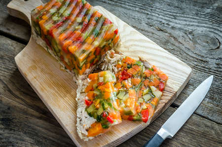 Chicken galantine with vegetables