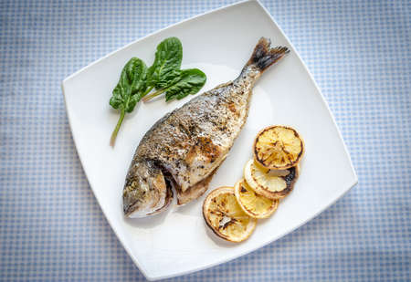 grilled dorada fishの写真素材