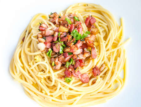carbonara pastaの写真素材