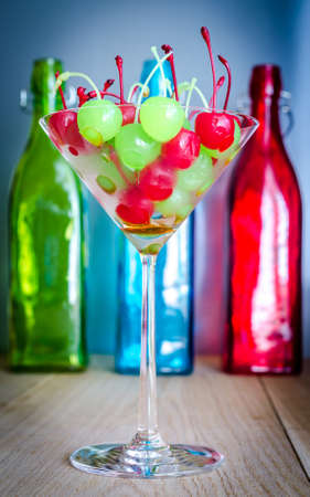 Colorful maraschino cherriesの写真素材
