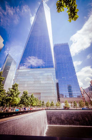 NEW YORK - JULY 17: People visit 9/11 Memorial in Manhattan on July 17, 2014. The National September...