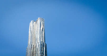 NEW YORK - JULY 17: 8 Spruce Street skyscraper (Beekman Tower) on July 17, 2014 in New York. The building at 265 m is the 12th tallest residential tower in world. It was designed by Frank Gehry.のeditorial素材
