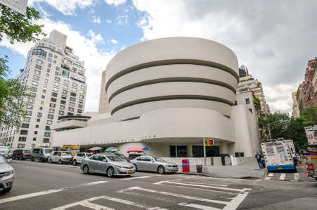NEW YORK - JUL 17: The famous Solomon R. Guggenheim Museum of modern and contemporary art, on July 17, 2014 in New York City, USAのeditorial素材