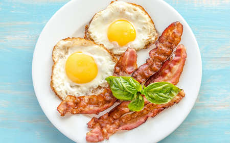 bacon with fried eggの写真素材