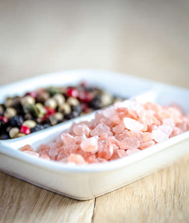 pink himalayan salt and peppersの写真素材