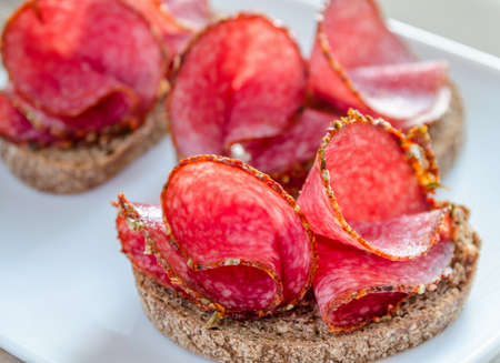 sandwich with Salamiの写真素材