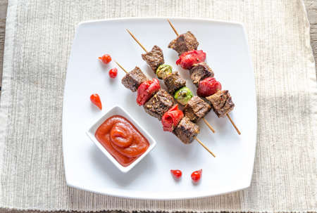Beef skewersの写真素材