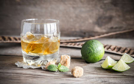 Rum with limesの写真素材