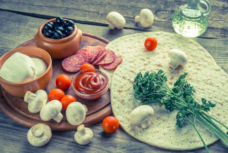 pizza ingredientsの写真素材