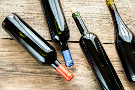 Bottles with red wine