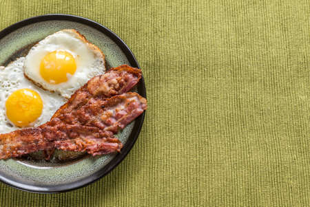 fried eggs with bacon