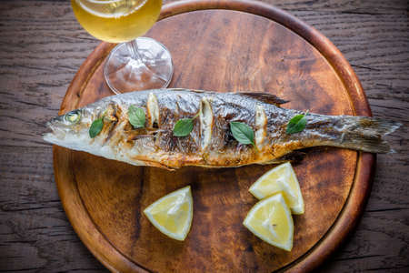 Grilled seabassの写真素材