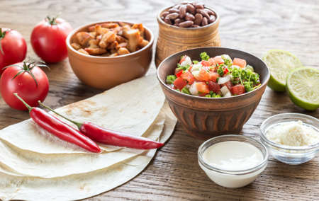 Burrito ingredientsの写真素材