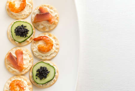 Seafood canapesの写真素材