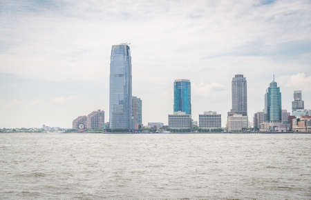 NEW YORK CITY - JULY 13: View on Jersey City on July 13, 2015 in New York. Jersey City is the second-most populous city in the U.S. state of New Jersey.のeditorial素材