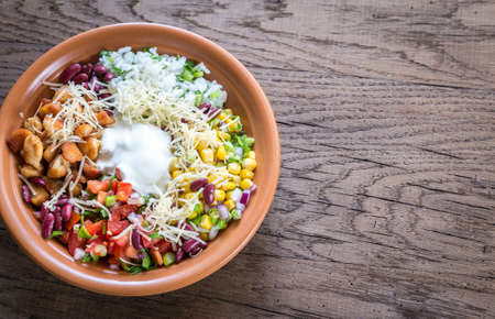 Chicken burrito bowlの写真素材