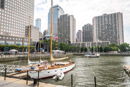 NEW YORK CITY - JULY 13: View on Brookfield Place on July 13, 2015 in New York. Brookfield Place is a complex of office buildings located across West Street from the World Trade Center in Manhattan.のeditorial素材