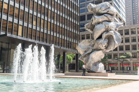 NEW YORK CITY - JUNE 10: View of the new Urs Fischers installation Big Clay 4 at the Seagram Building, Manhattan on June 10, 2015 in New York.のeditorial素材