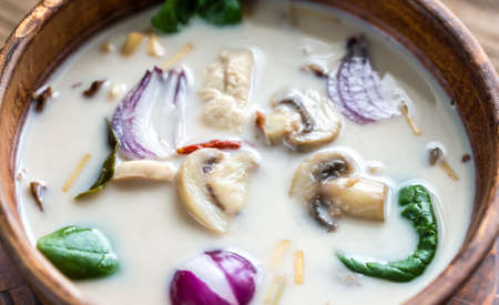 Thai coconut chicken soupの写真素材