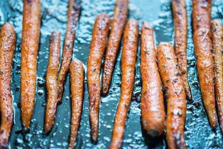 Baked sweet carrotsの写真素材