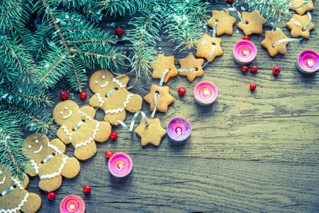 Christmas ginger cookiesの写真素材