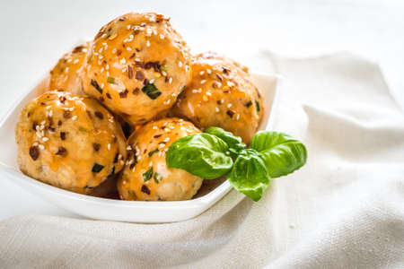 Chicken meatballsの写真素材