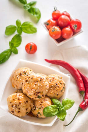 Chicken meatballsの写真素材