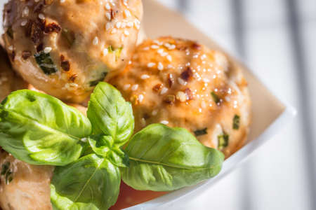 Chicken meatballsの写真素材