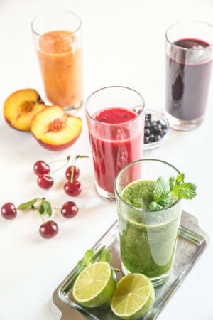 Fruit and berry smoothiesの写真素材