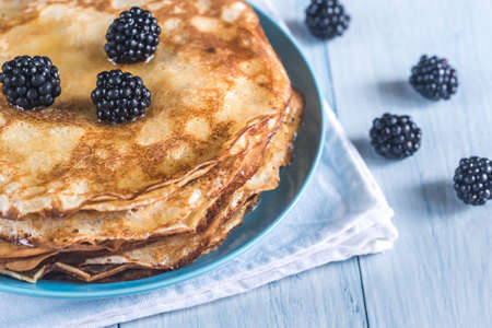 Crepes with blackberries