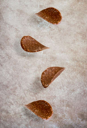 Falling chocolate chipsの写真素材
