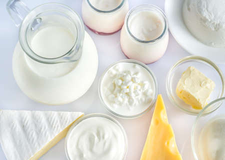 Assortment of dairy productsの写真素材