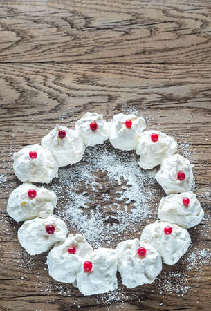 Meringue Christmas wreathの写真素材
