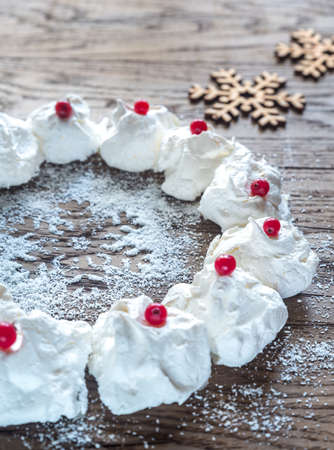 Meringue Christmas wreathの写真素材