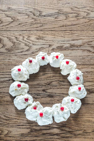 Meringue Christmas wreathの写真素材