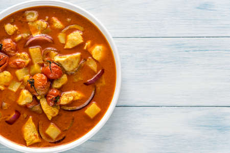 Thai yellow curry with chickenの写真素材