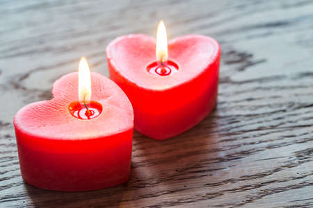 St. Valentine's day burning candlesの写真素材