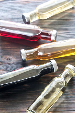 Bottles with different kinds of vinegar