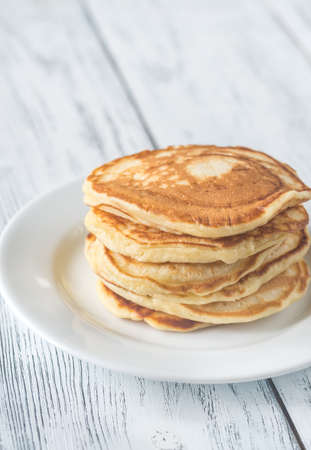 Stack of pancakes on the plate
